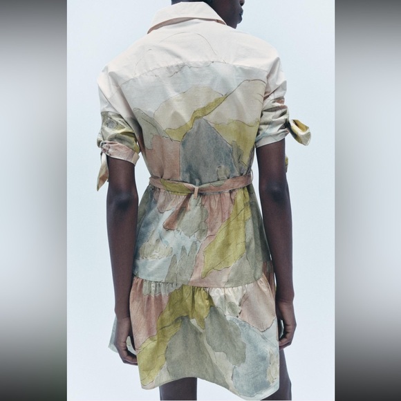 ZARA PRINTED SHORT DRESS - Picture 4 of 10